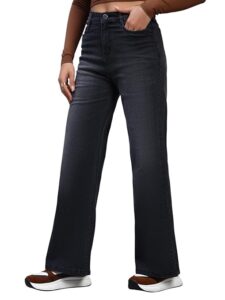 wide leg full length cotton poly lycra jeans | casual denim wear