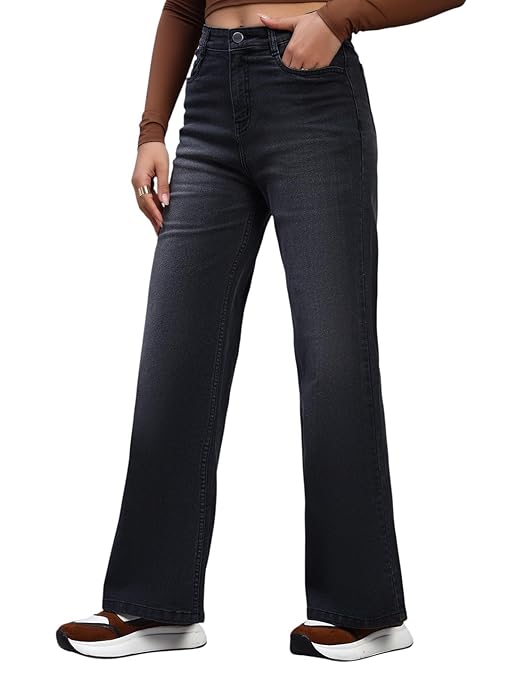 wide leg full length cotton poly lycra jeans | casual denim wear wide leg full length cotton poly lycra jeans | casual denim wear