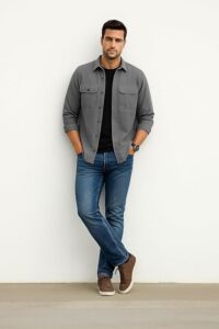 deelmo men’s stylish cotton blend casual shirt