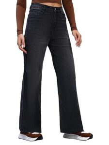 wide leg full length cotton poly lycra jeans | casual denim wear
