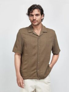 rare rabbit regular fit jacquard shirt