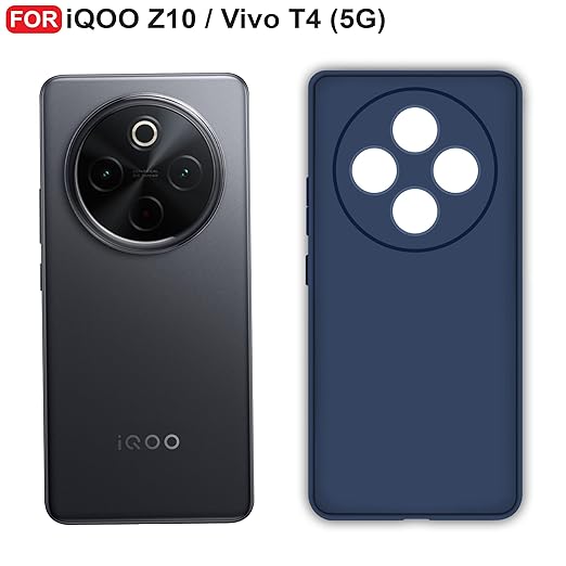 cedo back cover for iqoo z10 / vivo t4 (5g) | camera bump protection inner fabric lining | soft case cover (blue) cedo back cover for iqoo z10 / vivo t4 (5g) | camera bump protection inner fabric lining | soft case cover (blue)